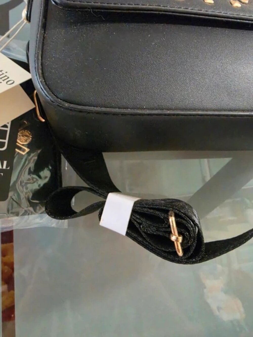 Valentino Orlandi Black Crossbody Bag with Gold Hardware - Picture 2 of 12